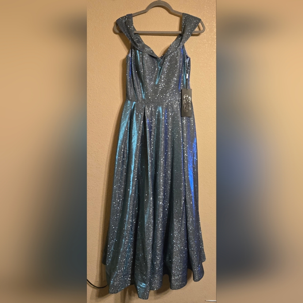 NWT Chicas Dress Women's Color Silver/Blue Size L
